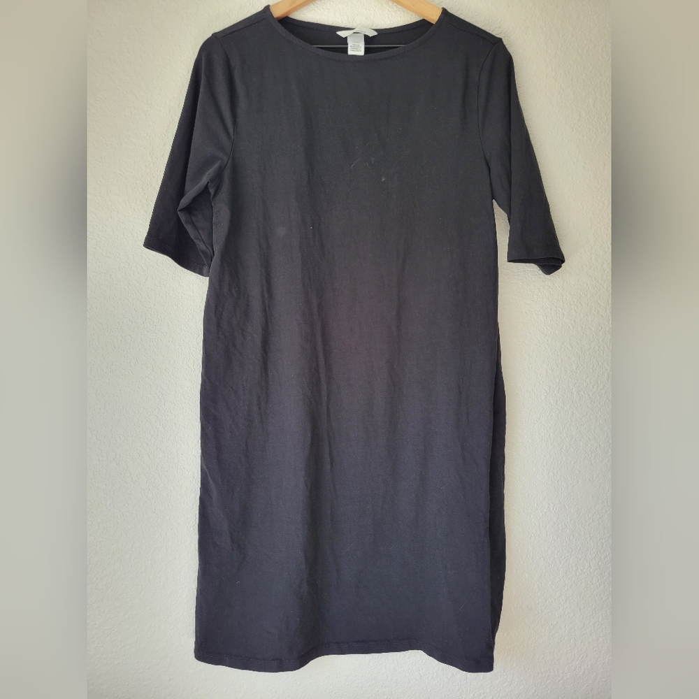 H&M Mama cotton black t shirt nursing dress, medium